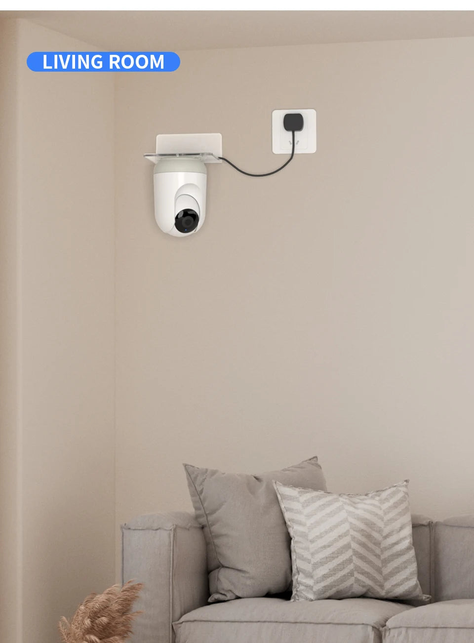 Security Camera Bracket - Wall Mount (No Drilling or Drill Mounting)