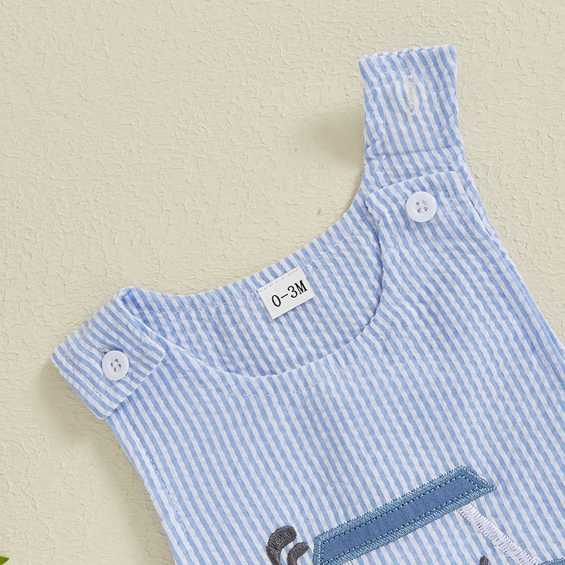 Baby Boys Sleeveless Striped Jumpsuit – Cute & Comfy Summer Romper 🌞👶