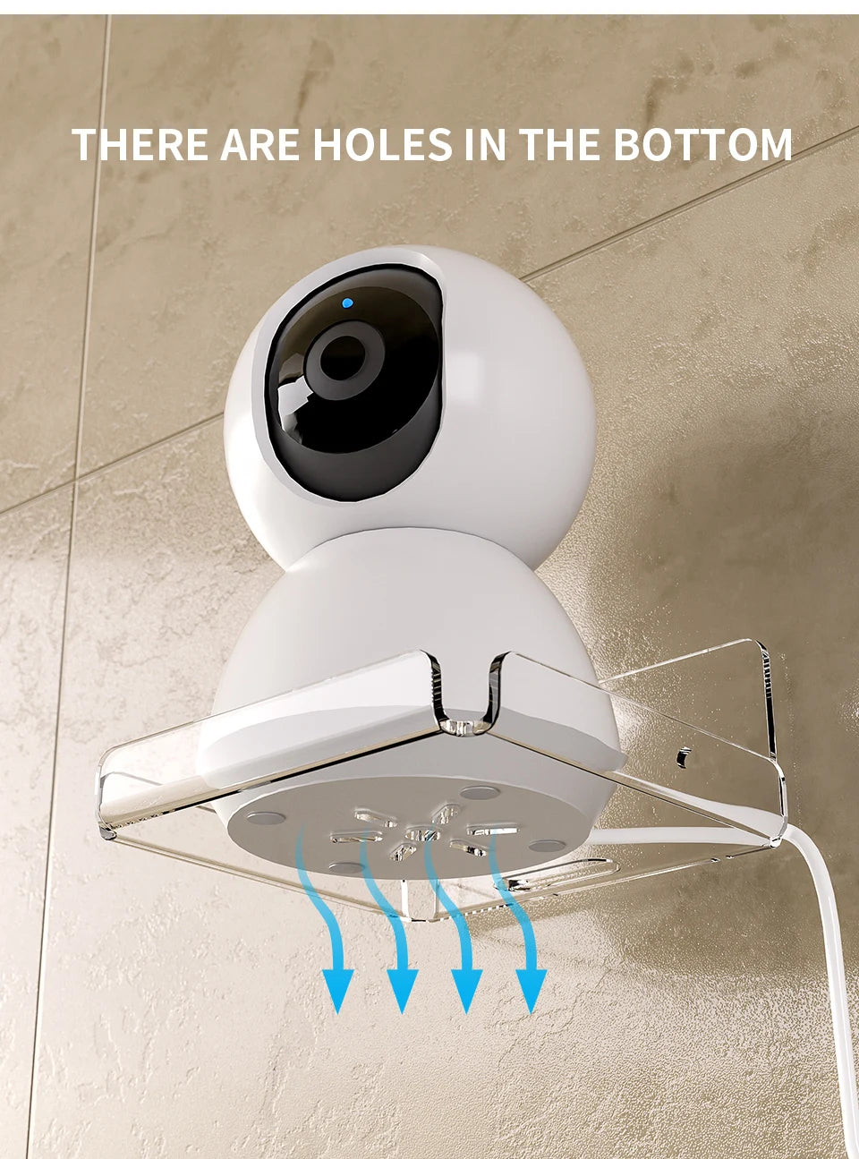 Security Camera Bracket - Wall Mount (No Drilling or Drill Mounting)