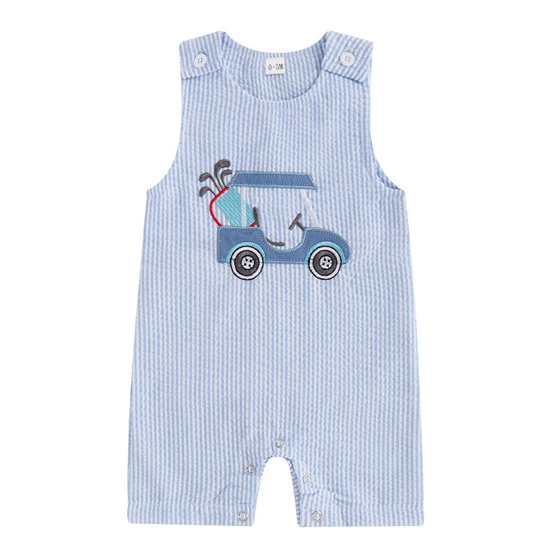 Baby Boys Sleeveless Striped Jumpsuit – Cute & Comfy Summer Romper 🌞👶