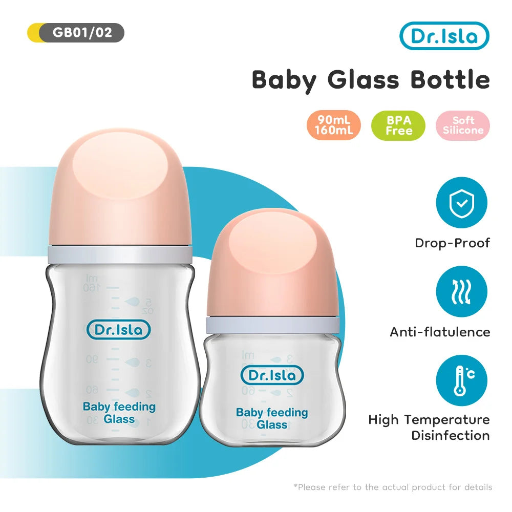 Dr.Isla Baby Bottle - 160ml Wide Mouth Glass Bottle