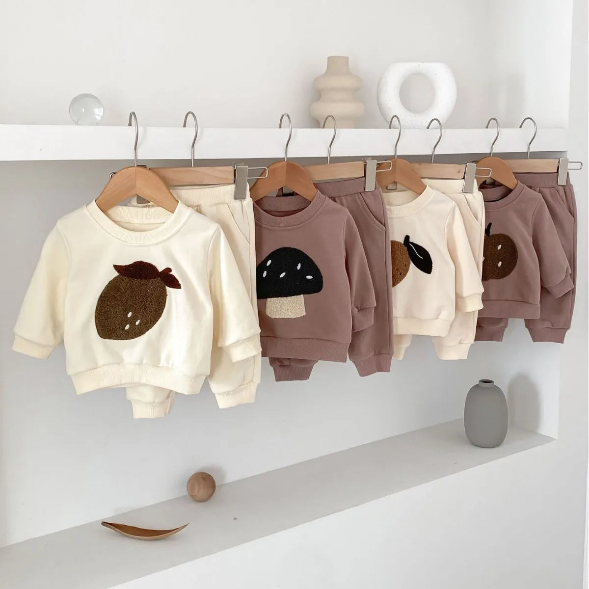 Trendy Korean Style Baby Casual Spring Suit – Fruit Print Sweatshirt & Pants Set