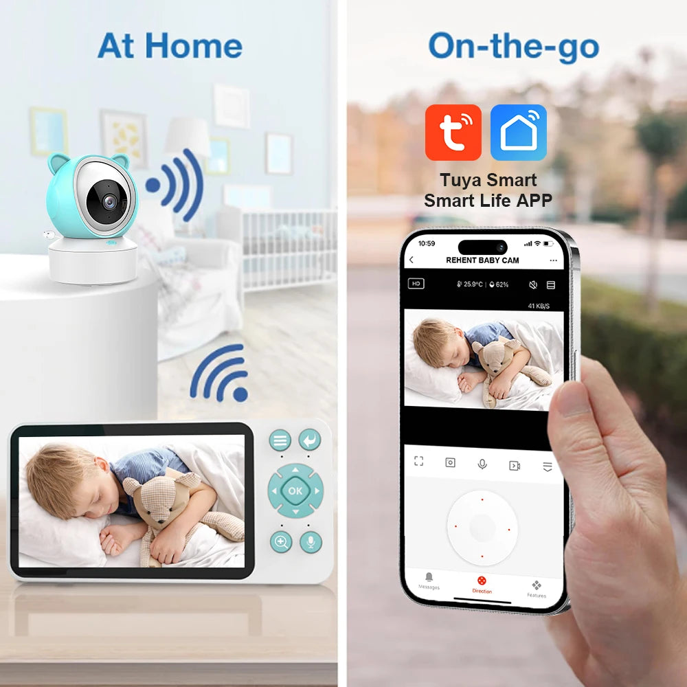 REHENT Baby Monitor with Camera - 1080P Smart WiFi Baby Monitor