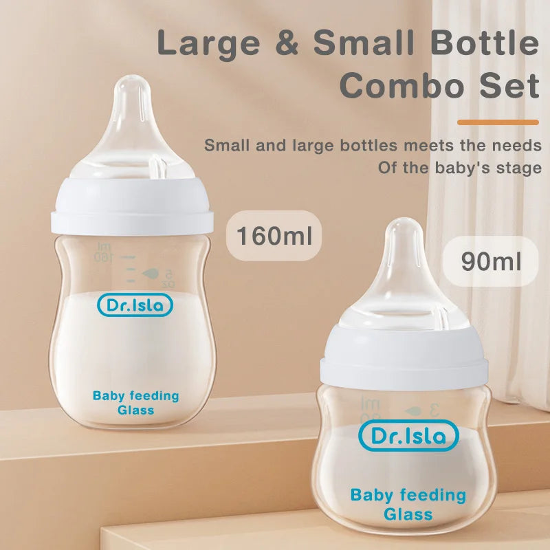 Dr.Isla Baby Bottle - 160ml Wide Mouth Glass Bottle