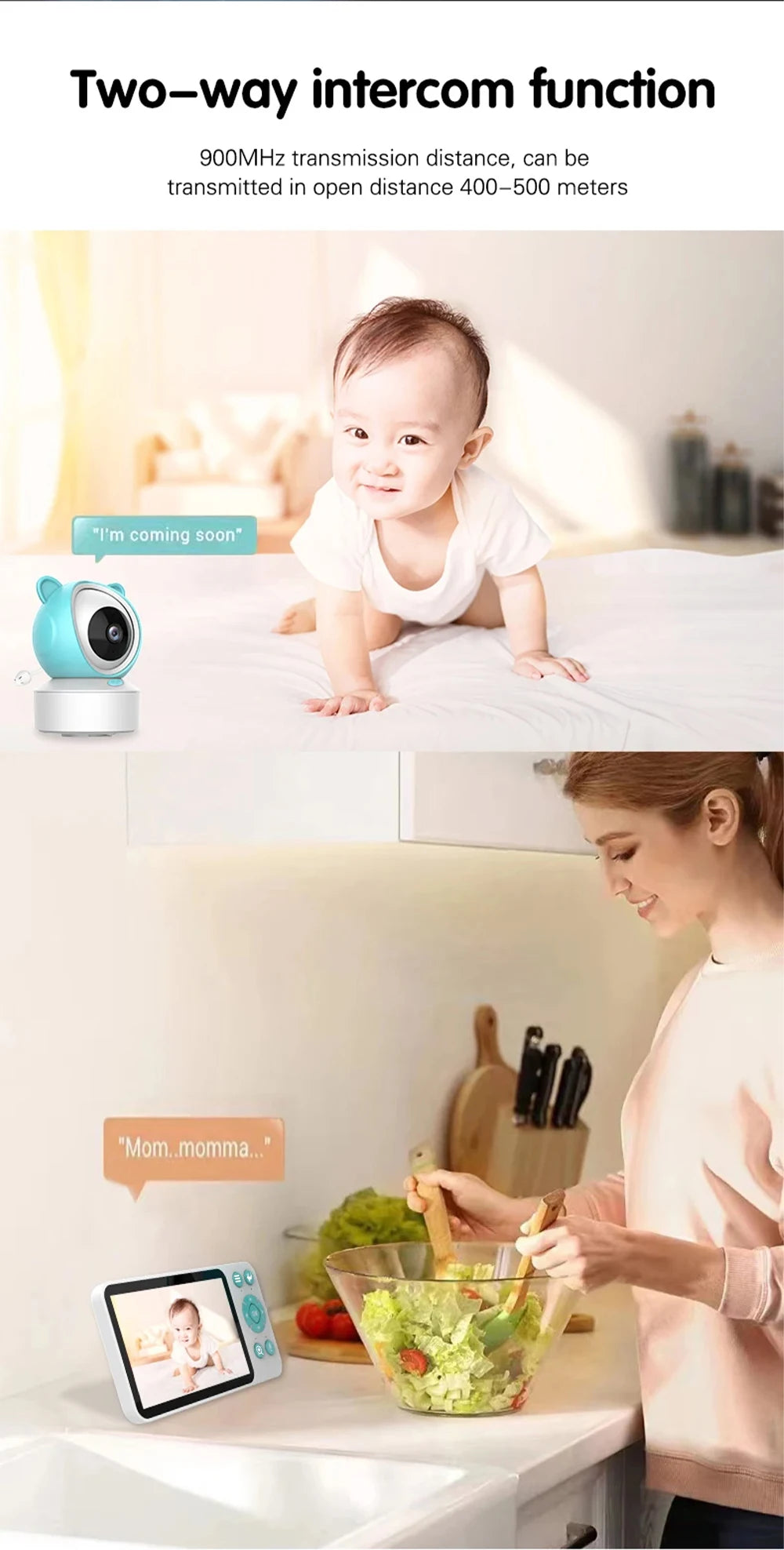 REHENT Baby Monitor with Camera - 1080P Smart WiFi Baby Monitor