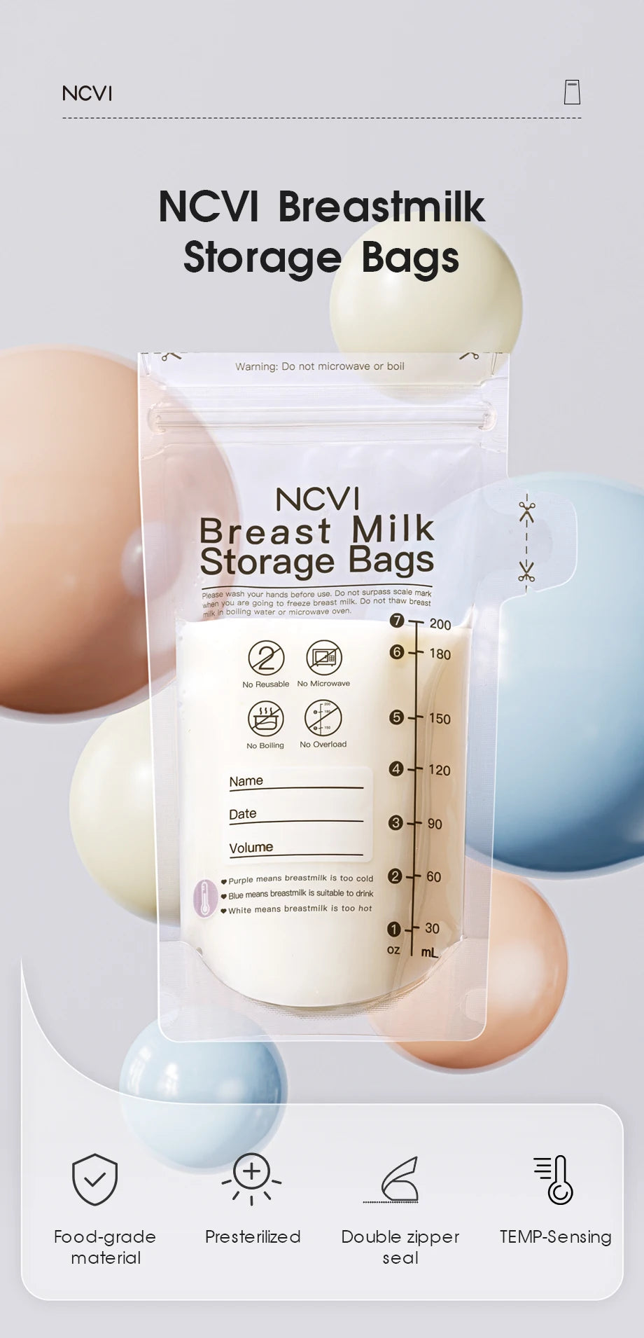 NCVI Breastmilk Storage Bags – Safe, Hygienic & Convenient for Every Mom!