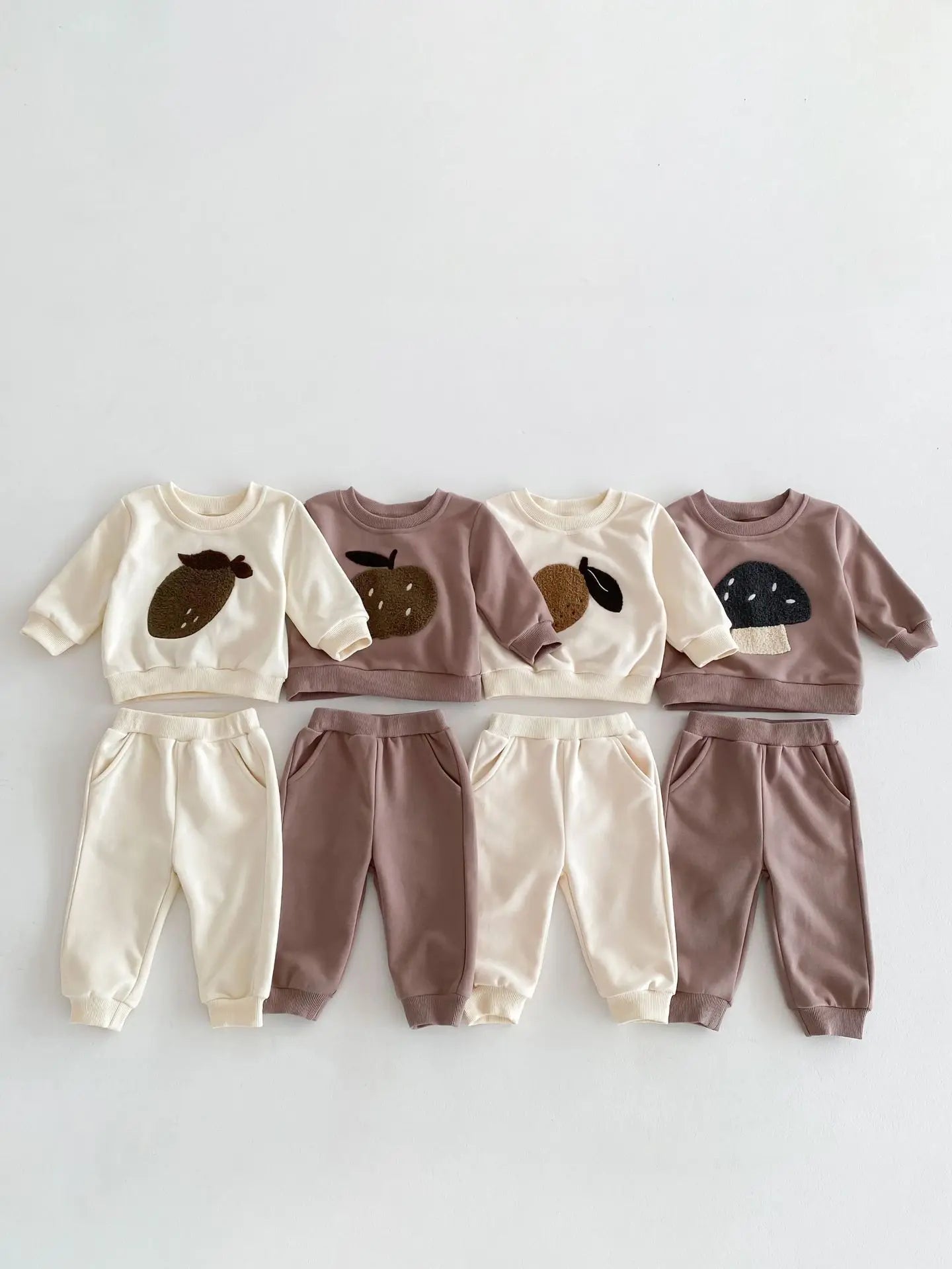 Trendy Korean Style Baby Casual Spring Suit – Fruit Print Sweatshirt & Pants Set