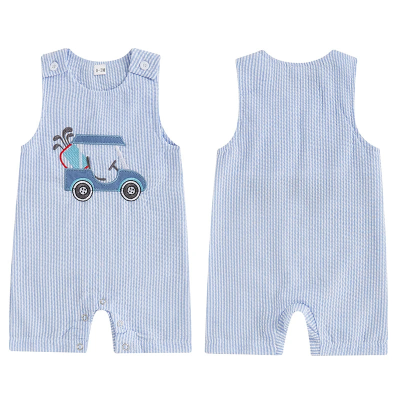 Baby Boys Sleeveless Striped Jumpsuit – Cute & Comfy Summer Romper 🌞👶