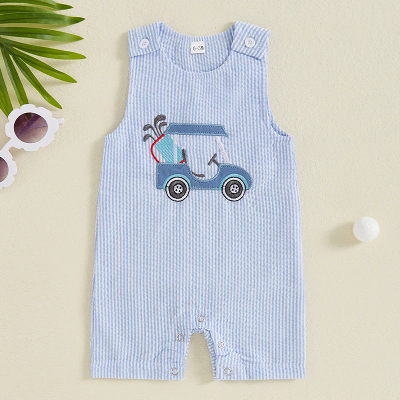 Baby Boys Sleeveless Striped Jumpsuit – Cute & Comfy Summer Romper 🌞👶