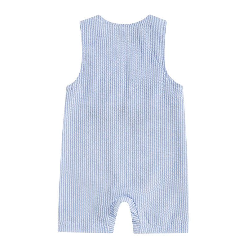 Baby Boys Sleeveless Striped Jumpsuit – Cute & Comfy Summer Romper 🌞👶