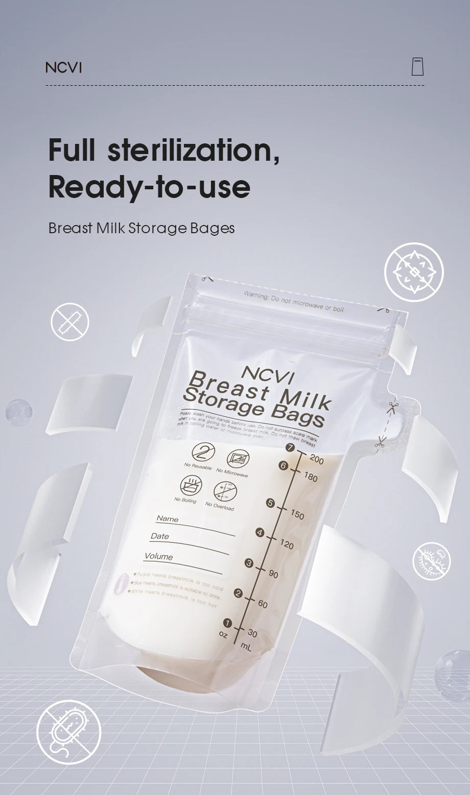 NCVI Breastmilk Storage Bags – Safe, Hygienic & Convenient for Every Mom!