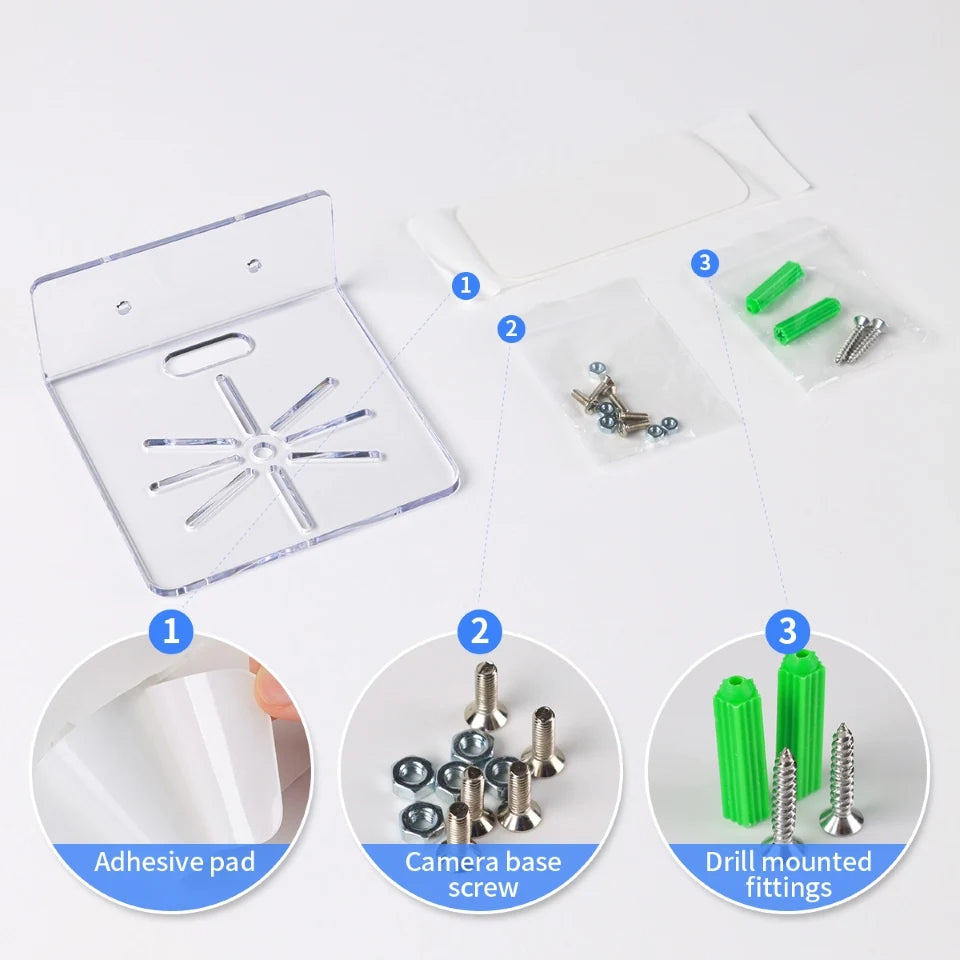 Security Camera Bracket - Wall Mount (No Drilling or Drill Mounting)