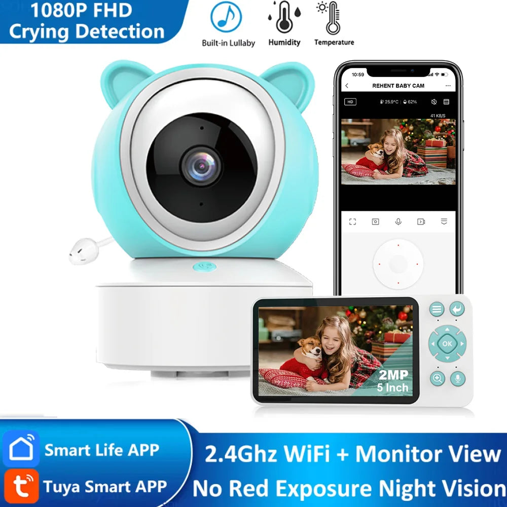 REHENT Baby Monitor with Camera - 1080P Smart WiFi Baby Monitor