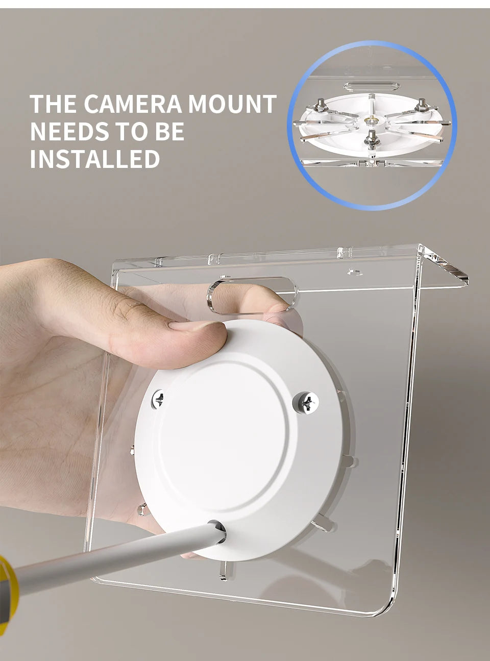 Security Camera Bracket - Wall Mount (No Drilling or Drill Mounting)