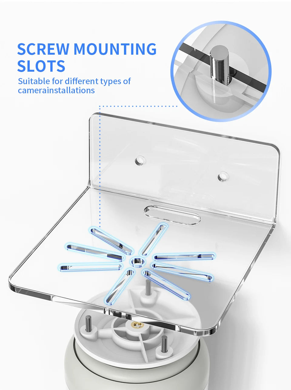 Security Camera Bracket - Wall Mount (No Drilling or Drill Mounting)